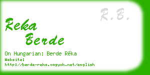reka berde business card
